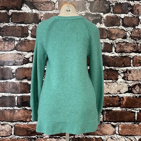 GAP Sweater Pullover Green Basketweave Knit Small Petite SP - Picture 10 of 13